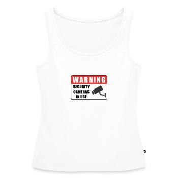 CAMÉRAS DE SÉCURITÉ EN UTILISATION - Débardeur bio Premium Femme - blanc - Devant - AI Model Female 172 light (172cm)