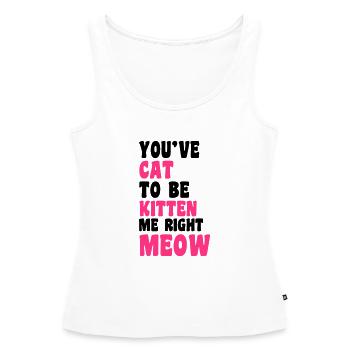 Meow - Women’s Premium Organic Tank top - white - Front - AI Model Female 172 light (172cm)