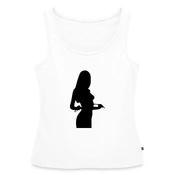 Domina Silhouette - Frauen Premium Organic Tank Top - Weiß - Vorne - AI Model Female 172 light (172cm)