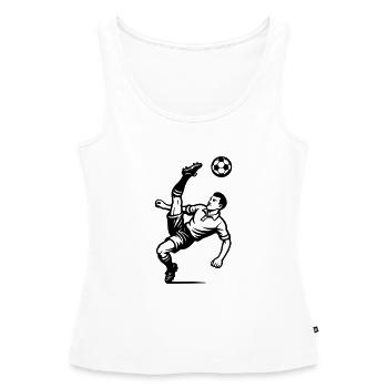 Overhead kick footballer - Women’s Premium Organic Tank top - white - Front - AI Model Female 172 light (172cm)