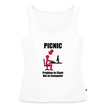 PICNIC - Problem in Chair, not in Computer - - Frauen Premium Organic Tank Top - Weiß - Vorne - AI Model Female 172 light (172cm)