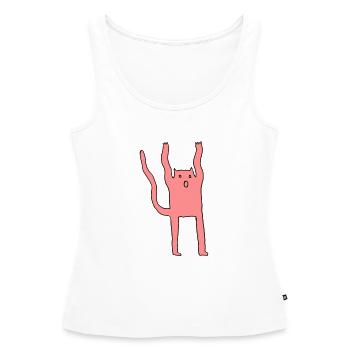 Ailurophobie, Buh-Katz - Frauen Premium Organic Tank Top - Weiß - Vorne - AI Model Female 172 light (172cm)