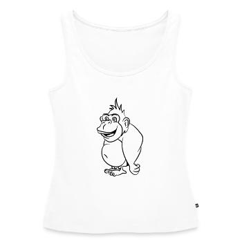 Gorilla drôle - Débardeur bio Premium Femme - blanc - Devant - AI Model Female 172 light (172cm)