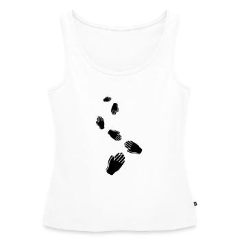 Hands symbol - Women’s Premium Organic Tank top - white - Front - AI Model Female 172 light (172cm)