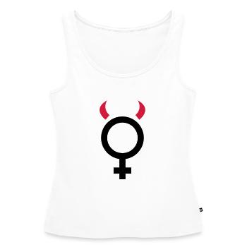 Teufelchen Frau Teufelin - Frauen Premium Organic Tank Top - Weiß - Vorne - AI Model Female 172 light (172cm)