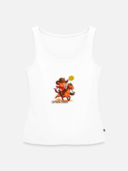 Capybara cowboy - Frauen Premium Organic Tank Top - Weiß