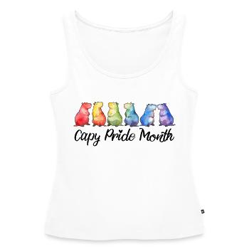 Capy Pride Month Capybara Gay Lesbienne LGBTQ - Débardeur bio Premium Femme - blanc - Devant - AI Model Female 172 light (172cm)