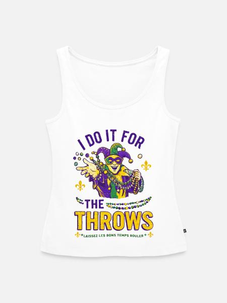 Mardi Gras Jester Beads - Frauen Premium Organic Tank Top - Weiß