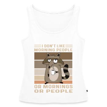 Muffel Waschbär Kaffee Lustiger Spruch Morgenmuffe - Frauen Premium Organic Tank Top - Weiß - Vorne - AI Model Female 172 light (172cm)