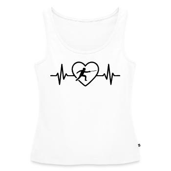 Fechten Herz - Frauen Premium Organic Tank Top - Weiß - Vorne - AI Model Female 172 light (172cm)