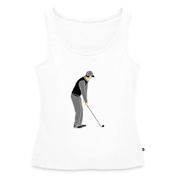 Jouer au golf Clipart - Débardeur bio Premium Femme - blanc - Devant - AI Model Female 172 light (172cm)