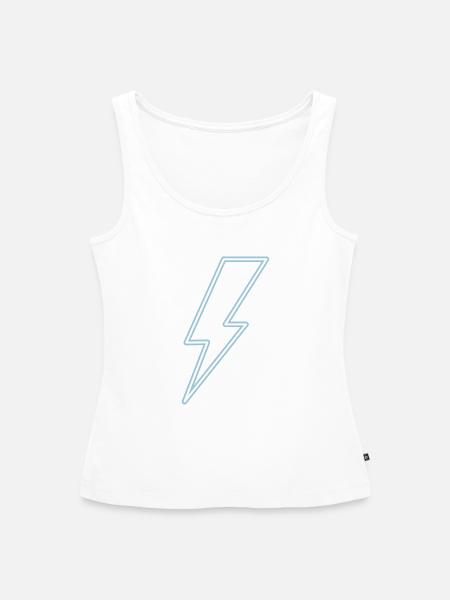 Neon blue flash light - Frauen Premium Organic Tank Top - Weiß
