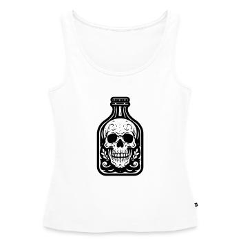 Geheimnisvolle Schädel-Flasche - Frauen Premium Organic Tank Top - Weiß - Vorne - AI Model Female 172 light (172cm)
