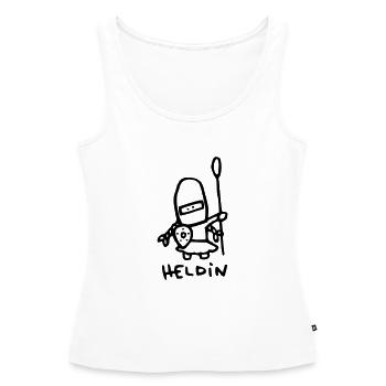 heldin - Frauen Premium Organic Tank Top - Weiß - Vorne - AI Model Female 172 light (172cm)