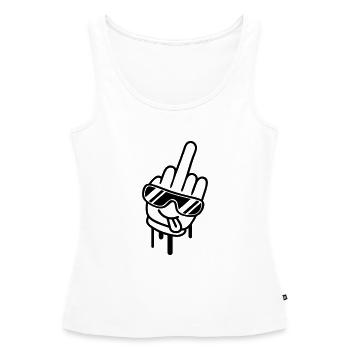 Cool Fuck Off Hand - Frauen Premium Organic Tank Top - Weiß - Vorne - AI Model Female 172 light (172cm)