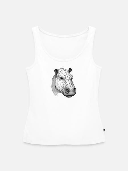 Nilpferd simples Design - Frauen Premium Organic Tank Top - Weiß