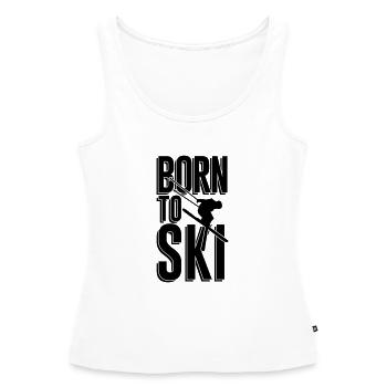 Né à ski - Débardeur bio Premium Femme - blanc - Devant - AI Model Female 172 light (172cm)