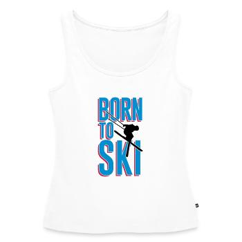 Né à ski - Débardeur bio Premium Femme - blanc - Devant - AI Model Female 172 light (172cm)