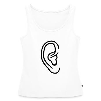 Oreille - Débardeur bio Premium Femme - blanc - Devant - AI Model Female 172 light (172cm)