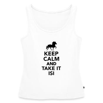 Keep calm and take it Isi - Débardeur bio Premium Femme - blanc - Devant - AI Model Female 172 light (172cm)