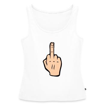 Mittelfinger - Frauen Premium Organic Tank Top - Weiß - Vorne - AI Model Female 172 light (172cm)