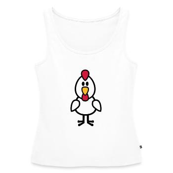 Poule - Débardeur bio Premium Femme - blanc - Devant - AI Model Female 172 light (172cm)