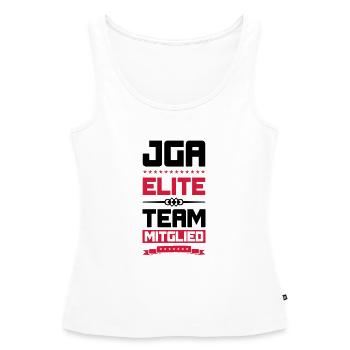 jga elite team - Frauen Premium Organic Tank Top - Weiß - Vorne - AI Model Female 172 light (172cm)
