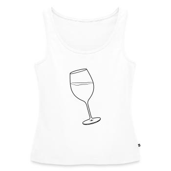 Weinglas - Frauen Premium Organic Tank Top - Weiß - Vorne - AI Model Female 172 light (172cm)