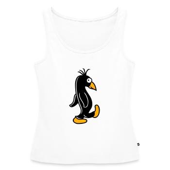 Pinguin läuft ulkig dumm guckt lustig doof albern - Frauen Premium Organic Tank Top - Weiß - Vorne - AI Model Female 172 light (172cm)