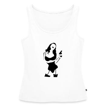 pin-up with gun - Débardeur bio Premium Femme - blanc - Devant - AI Model Female 172 light (172cm)