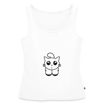 Kitty - Women’s Premium Organic Tank top - white - Front - AI Model Female 172 light (172cm)