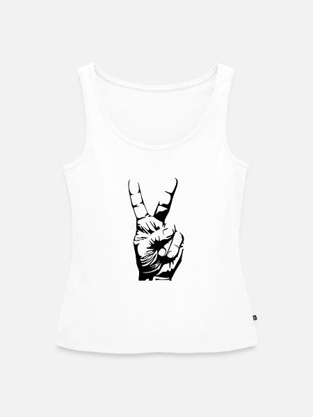 peace fingers - Frauen Premium Organic Tank Top - Weiß