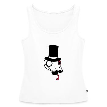 tête monsieur monsieur messieurs cylindre riche monocle bri - Débardeur bio Premium Femme - blanc - Devant - AI Model Female 172 light (172cm)
