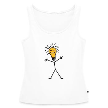 Light Bulb - Women’s Premium Organic Tank top - white - Front - AI Model Female 172 light (172cm)