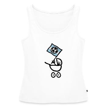 Argentine Bebé Fútbol Fan - Débardeur bio Premium Femme - blanc - Devant - AI Model Female 172 light (172cm)