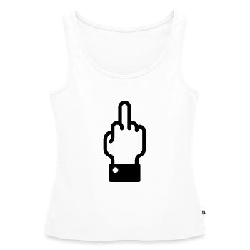 Doigt puant (fuck off / fuck you) - Débardeur bio Premium Femme - blanc - Devant - AI Model Female 172 light (172cm)