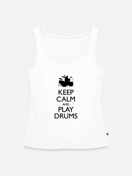 Keep calm play drums - Frauen Premium Organic Tank Top - Weiß