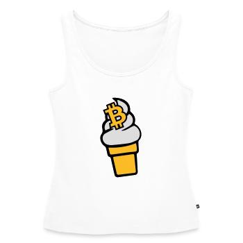 Bitcoin-Cream - Women’s Premium Organic Tank top - white - Front - AI Model Female 172 light (172cm)
