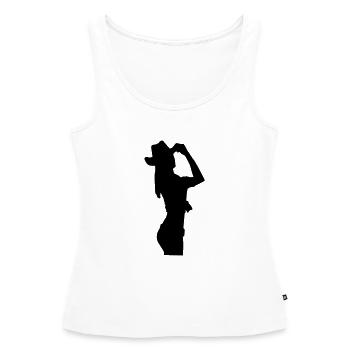 Cowboy - Débardeur bio Premium Femme - blanc - Devant - AI Model Female 172 light (172cm)