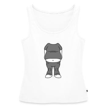 koerper ohne kopf dick fett bauch uebergewicht lus - Frauen Premium Organic Tank Top - Weiß - Vorne - AI Model Female 172 light (172cm)