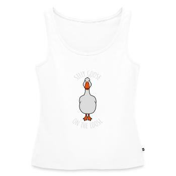 goose on the loose - Women’s Premium Organic Tank top - white - Front - AI Model Female 172 light (172cm)