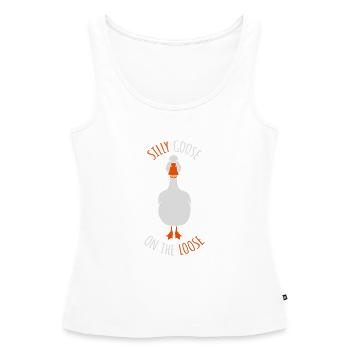 goose on the loose - Women’s Premium Organic Tank top - white - Front - AI Model Female 172 light (172cm)