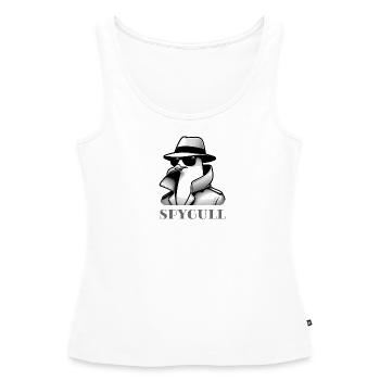 SpyGull Lustige Möwe Geheimagent Parodie Design - Frauen Premium Organic Tank Top - Weiß - Vorne - AI Model Female 172 light (172cm)