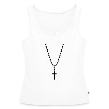 Collier Hip Hop - Débardeur bio Premium Femme - blanc - Devant - AI Model Female 172 light (172cm)