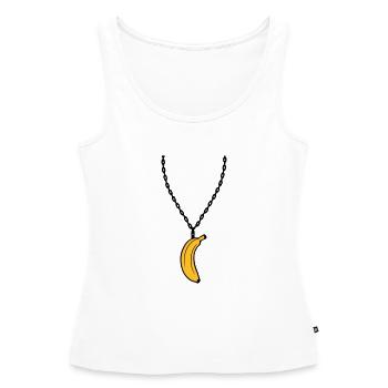 collier banane bijoux drôle fruit design clip-art - Débardeur bio Premium Femme - blanc - Devant - AI Model Female 172 light (172cm)