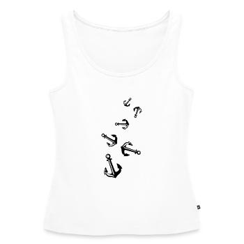 Anchor Icon Icon - Women’s Premium Organic Tank top - white - Front - AI Model Female 172 light (172cm)