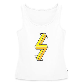 Impossible Figures 86A - Women’s Premium Organic Tank top - white - Front - AI Model Female 172 light (172cm)