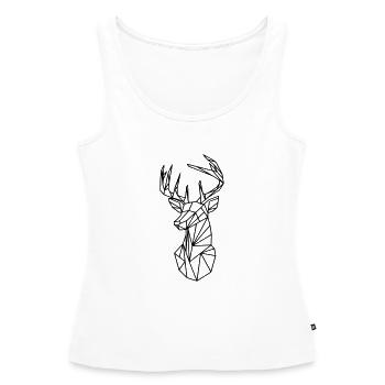 Cerf géométrique - Débardeur bio Premium Femme - blanc - Devant - AI Model Female 172 light (172cm)