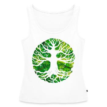 Yggdrasil von Svehen - Frauen Premium Organic Tank Top - Weiß - Vorne - AI Model Female 172 light (172cm)