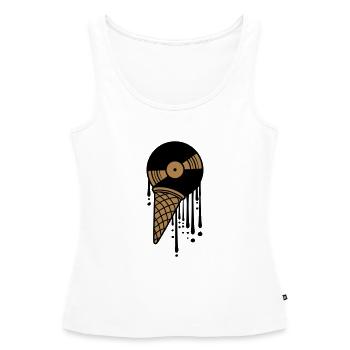 vinyl eis schmelzen tropfen graffiti kugel platte - Frauen Premium Organic Tank Top - Weiß - Vorne - AI Model Female 172 light (172cm)